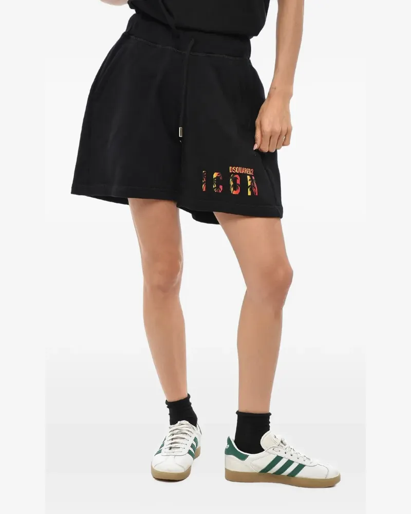 Dsquared2 Icon Sunset Shorts mit Logo - Schwarz Schwarz
