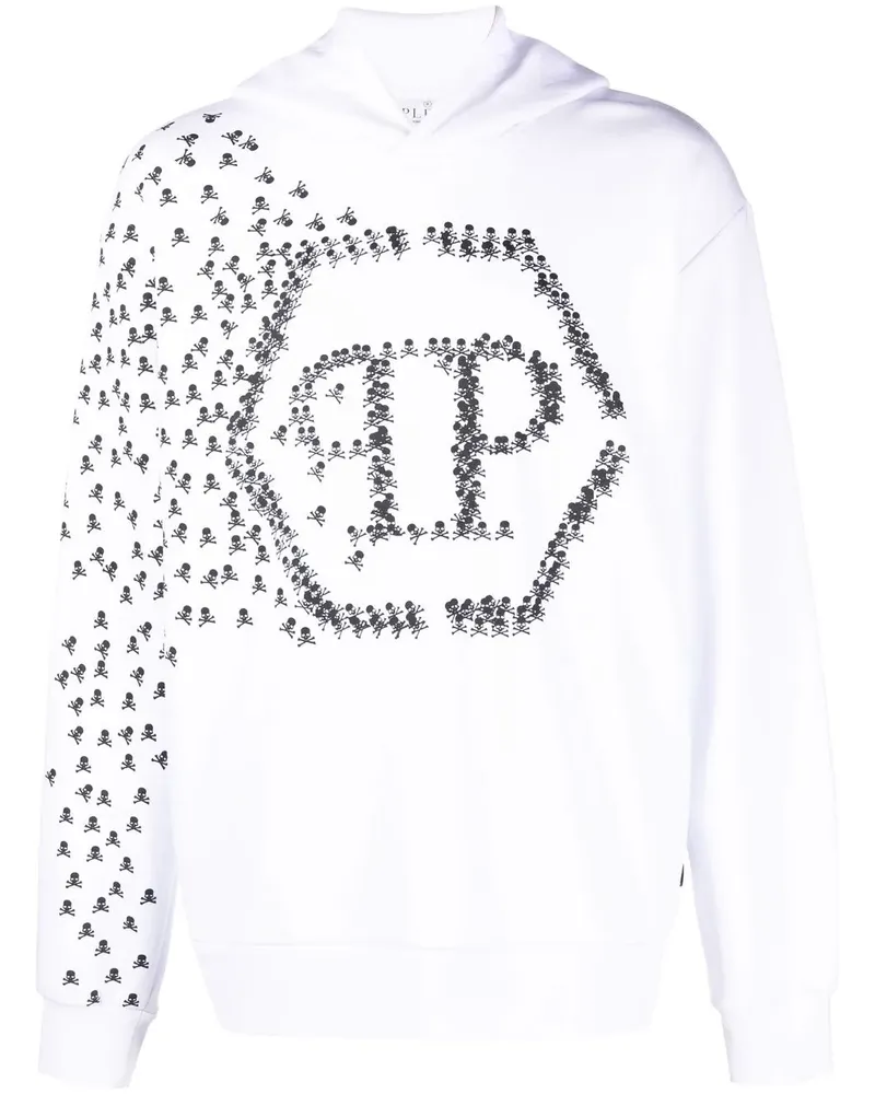Philipp Plein Skull and Bones Hoodie - Weiß Weiß