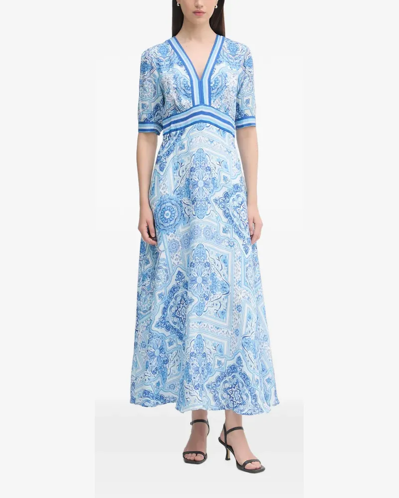 Hale Bob Ginevra tile-print V-neck maxi dress - Weiß Weiß