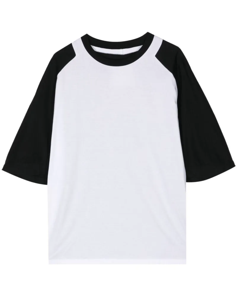 Fumito Ganryu Zweifarbiges T-Shirt - Weiß Weiß