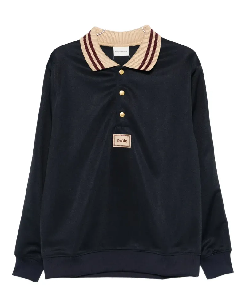 Drôle de Monsieur Poloshirt mit Logo-Patch - Blau Blau