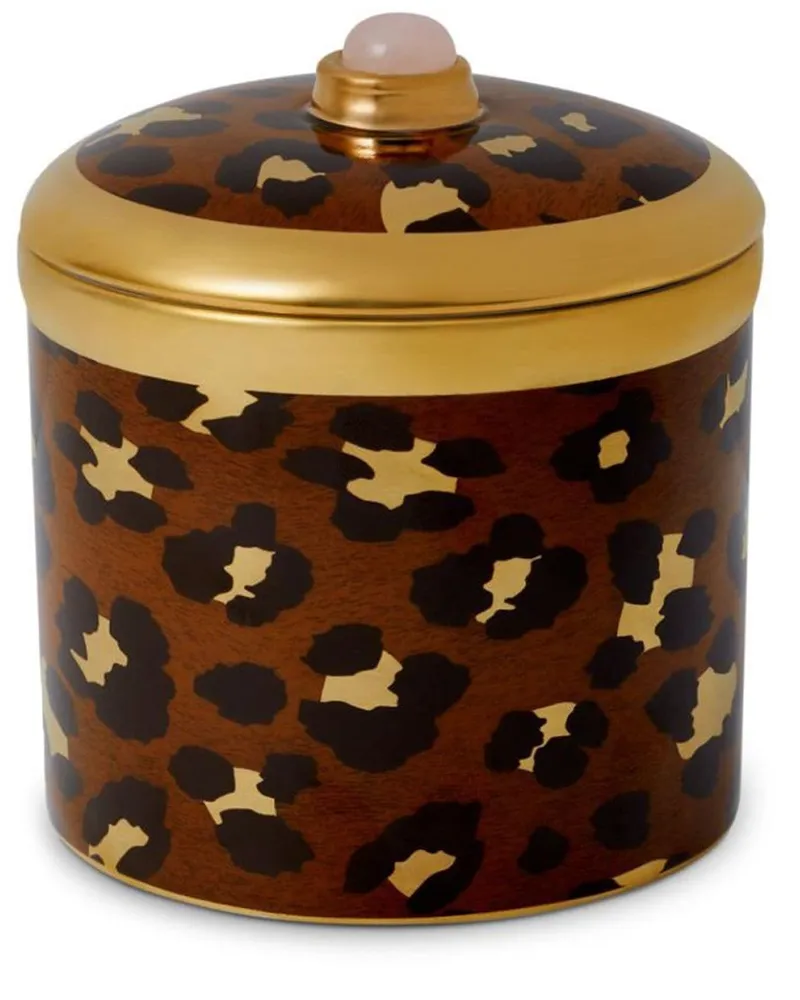 L’OBJET Kerze mit Leoparden-Print - Braun Braun
