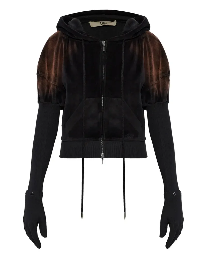 Charlotte Knowles Paris Hoodie aus Samt mit Reißverschluss - Braun Braun