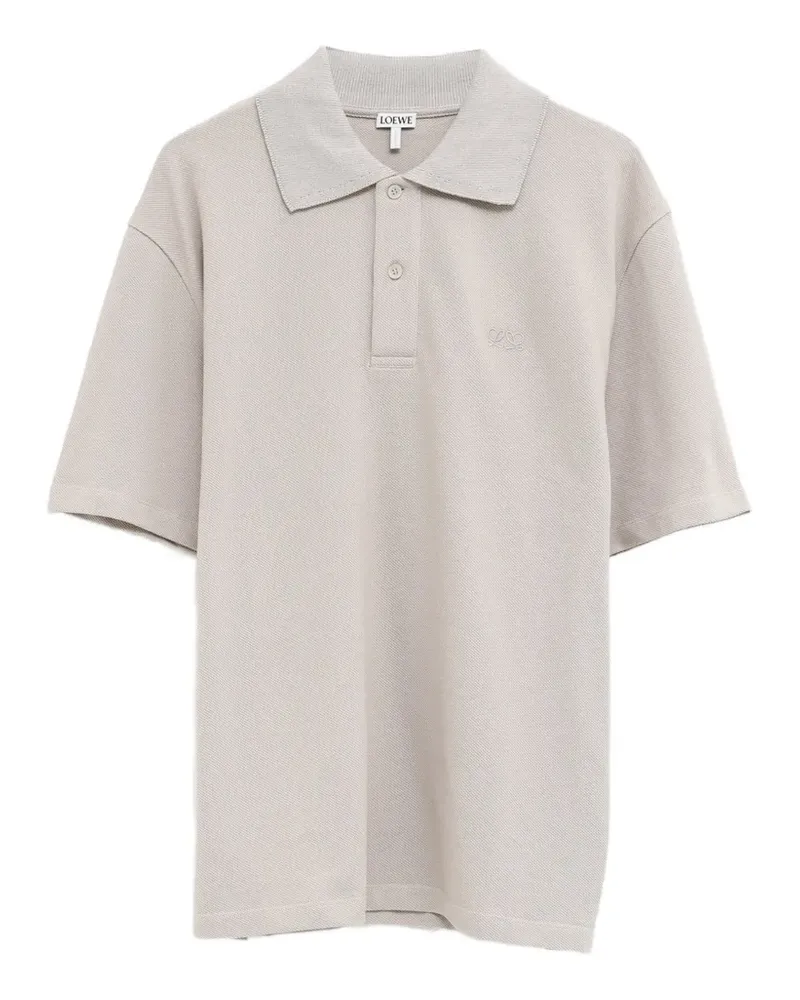 Loewe anagram-embroidered polo shirt - Grau Grau