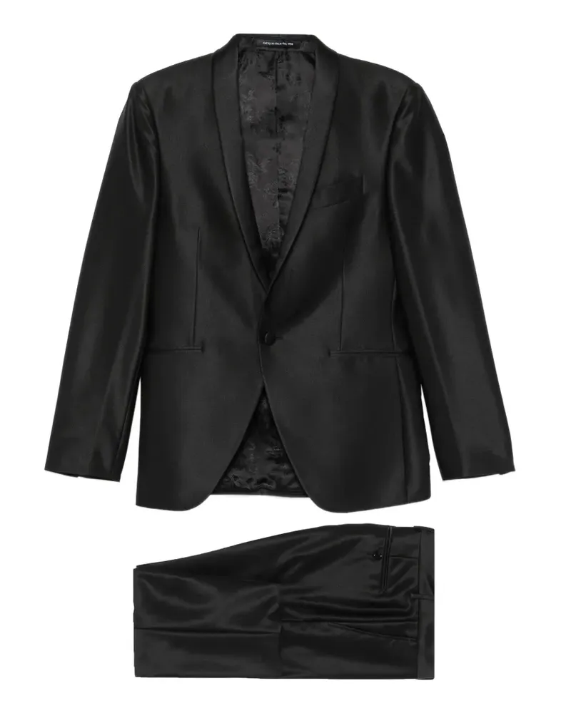 Carlo Pignatelli satin-finishl suit - Schwarz Schwarz