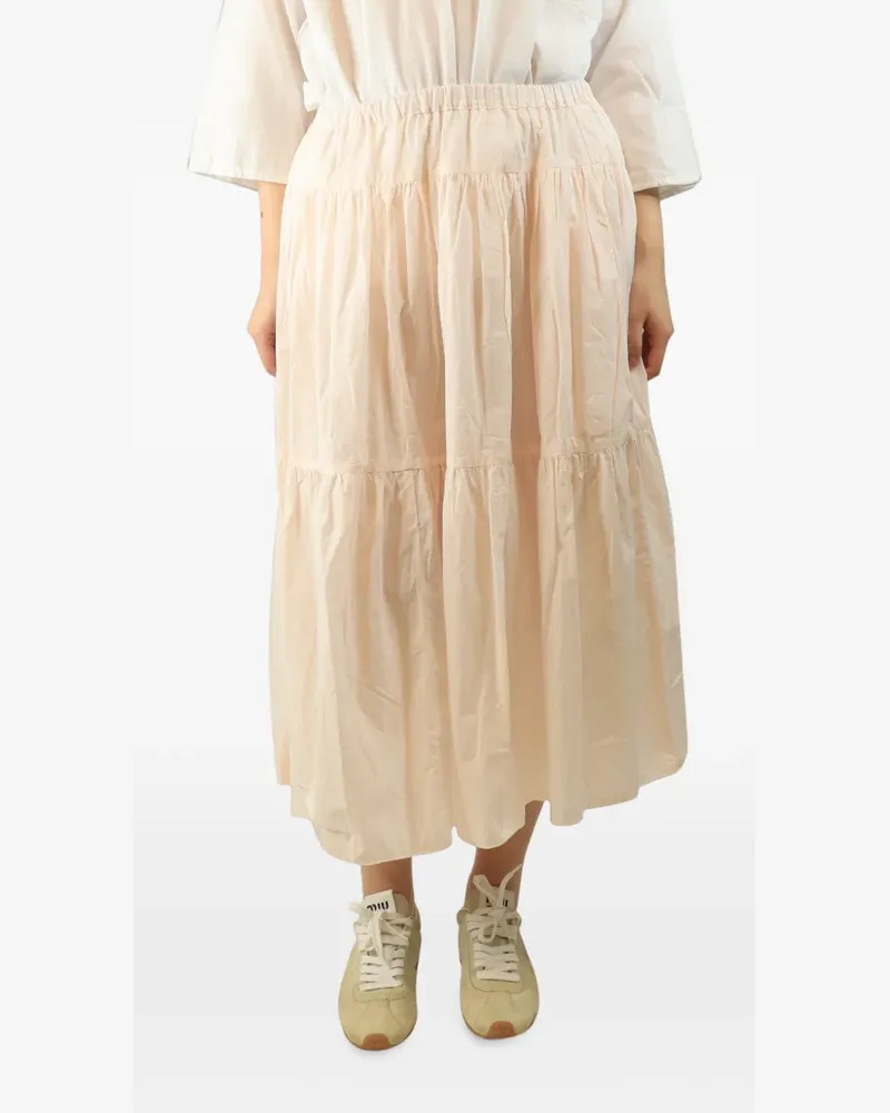 Casey Casey pleated tiered midi skirt - Nude Nude