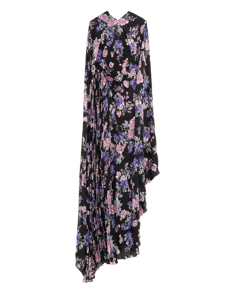 Balenciaga Maxikleid mit Blumen-Print - Schwarz Schwarz