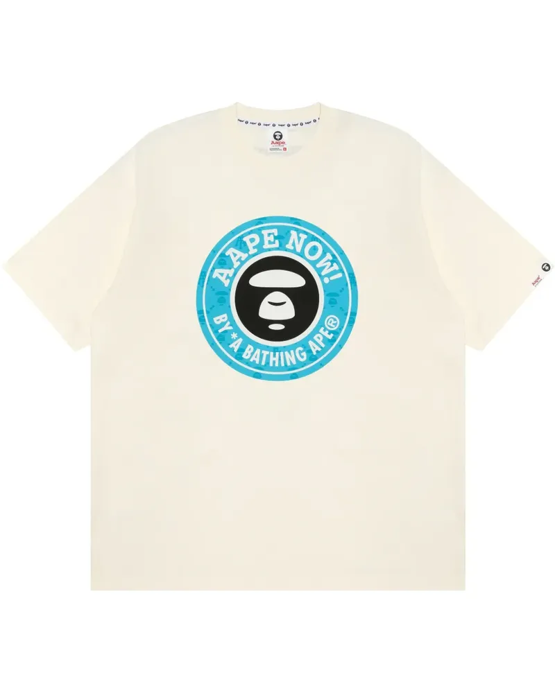 BAPE T-Shirt mit Logo-Print - Weiß Weiß
