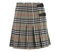 Karierter Midirock - Grau