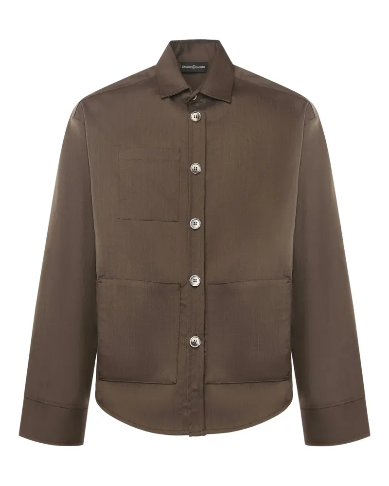 Giuliano Galiano Hemd mit aufgesetzter Tasche - Braun Braun