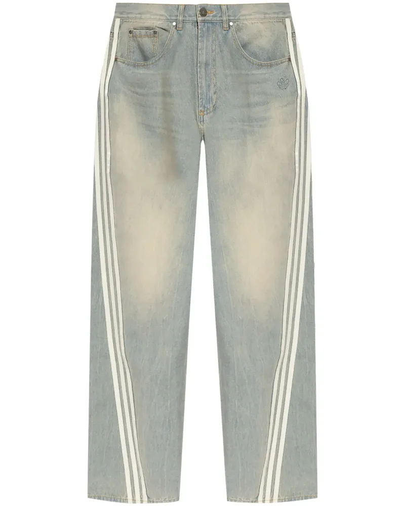 adidas Gerade Jeans mit 3 Streifen - Blau Blau