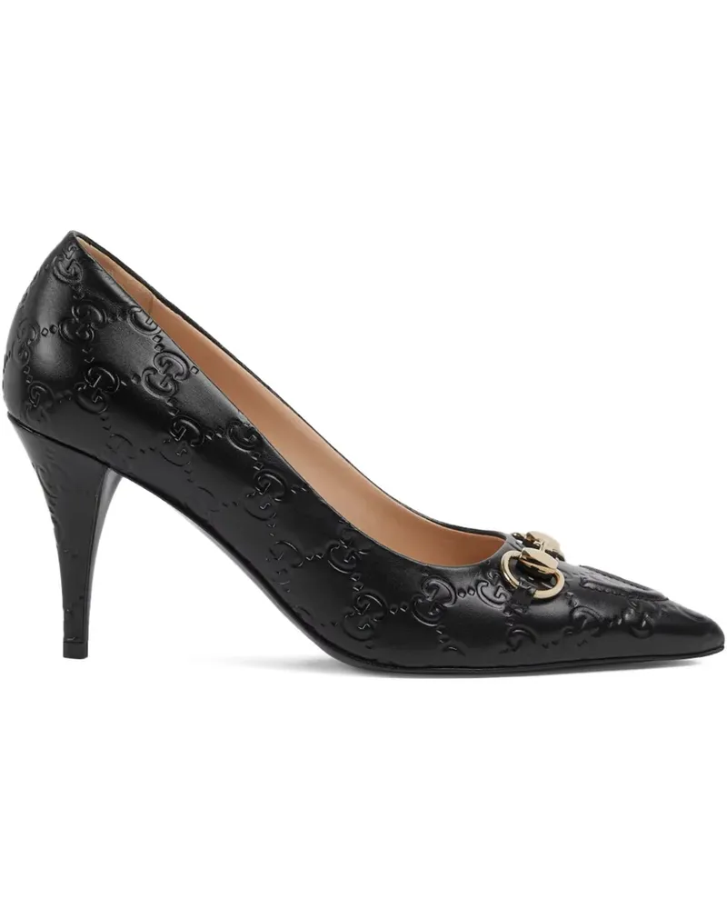 Gucci GG Horsebit Pumps mit spitzer Kappe - Schwarz Schwarz