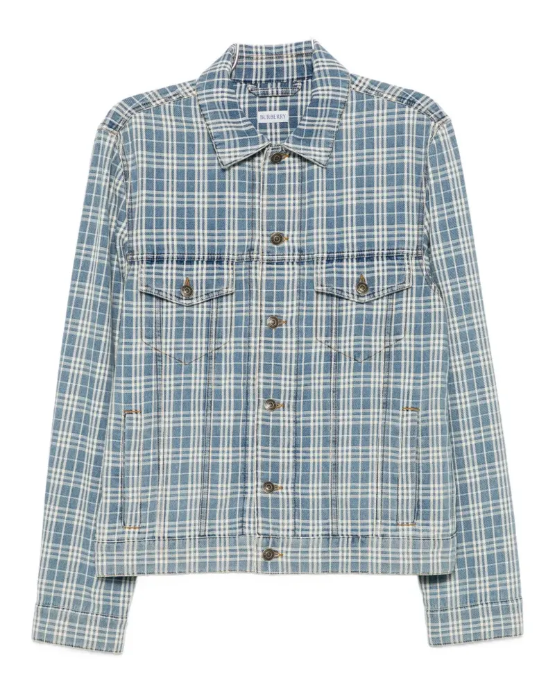 Burberry Darwen Jeansjacke mit Karo-Print - Blau Blau