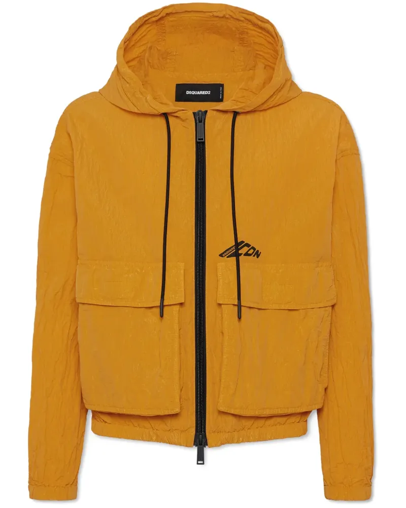 Dsquared2 Kapuzenjacke mit Logo-Print - Gelb Gelb