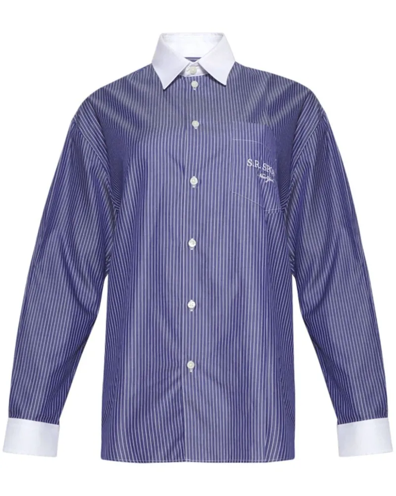 SPORTY & RICH Gestreiftes Hemd - Blau Blau