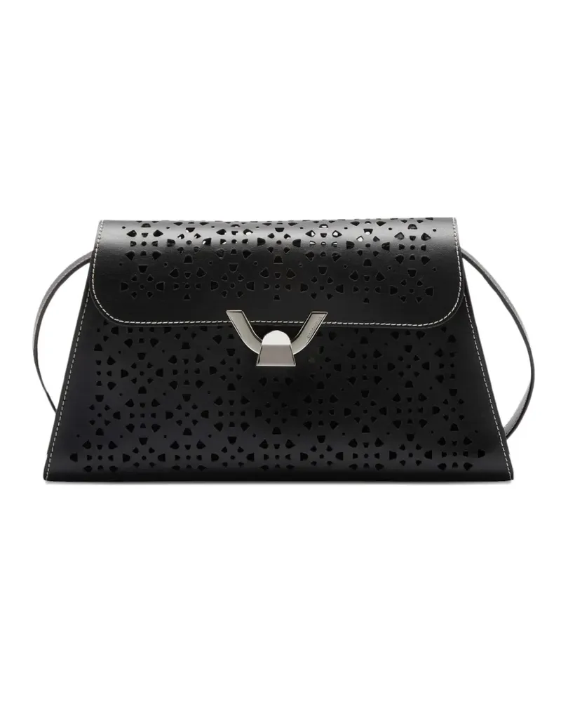 Coccinelle Dew laser-cut shoulder bag - Schwarz Schwarz