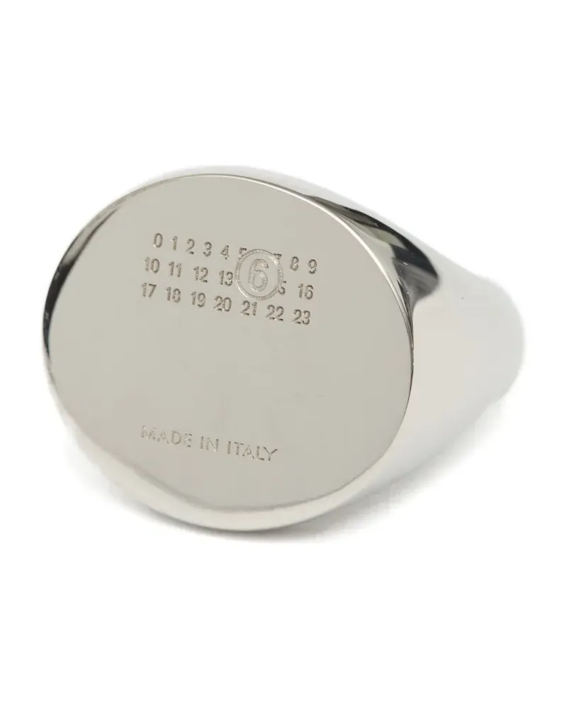 Maison Margiela Minimal Ring mit Logo 4mm - Silber Silber