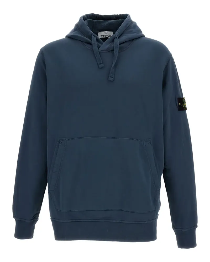 Stone Island 6100062 Hoodie aus Bio-Baumwollfleece - Blau Blau