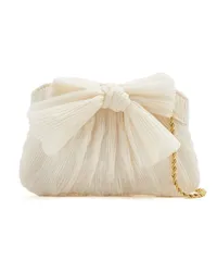 Loeffler Randall Plissierte Rochelle Clutch mit Schleife Weiß