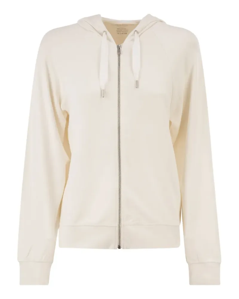 Majestic zip-up raglan-sleeve hoodie - Nude Nude