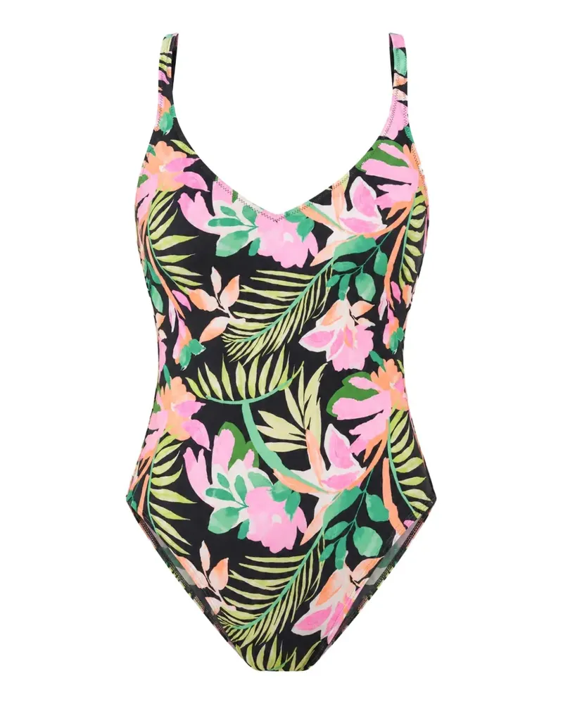 Rip Curl floral-print open-back swimsuit - Schwarz Schwarz