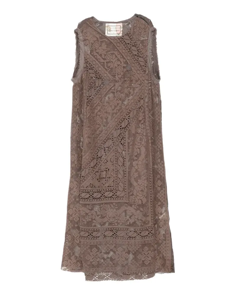 BY WALID chateau laced curtain rima dress - Braun Braun