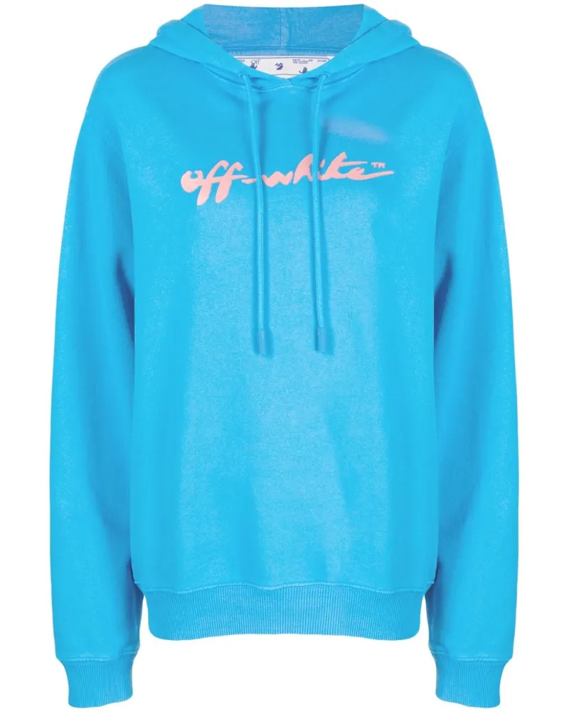 OFF-WHITE Hoodie mit Logo-Print - Blau Blau