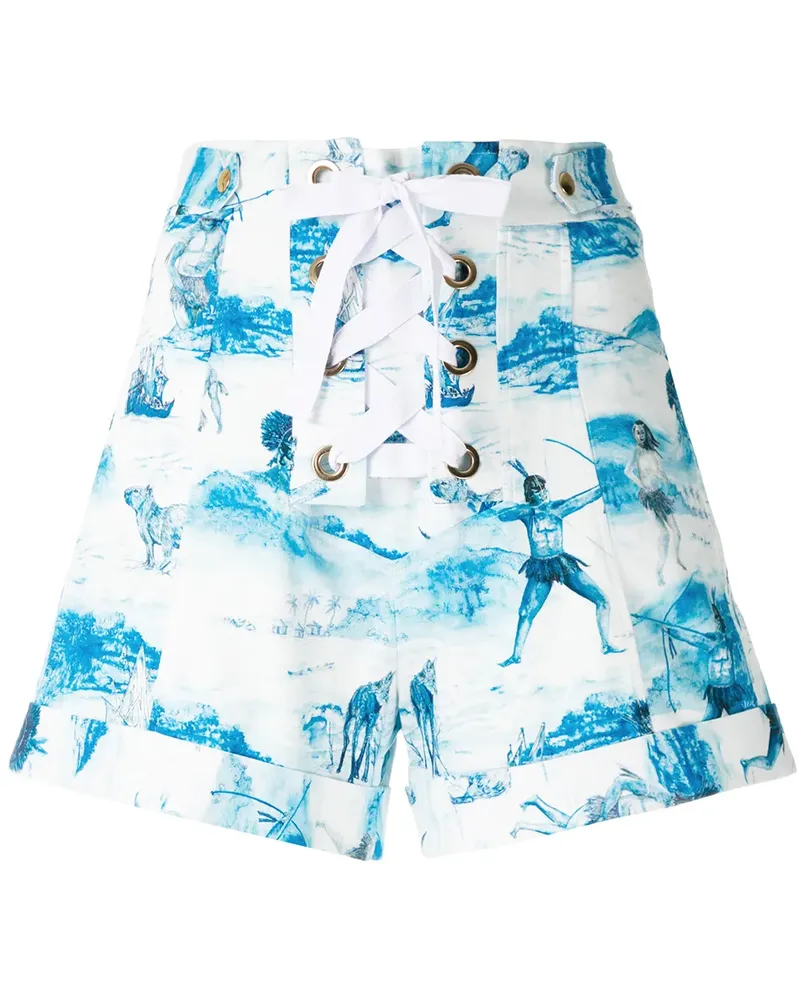 ISOLDA Shorts mit Print - Blau Blau