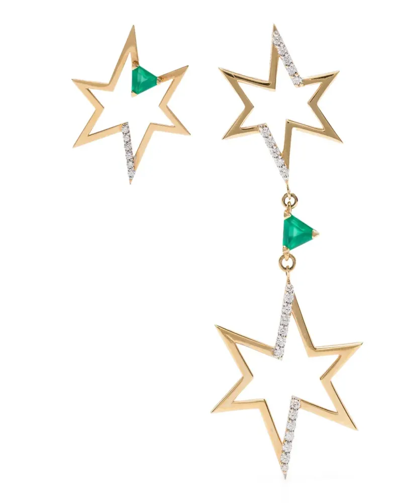 ANAPSARA 18kt Gelbgoldohrringe mit Onyx und Diamanten Gold