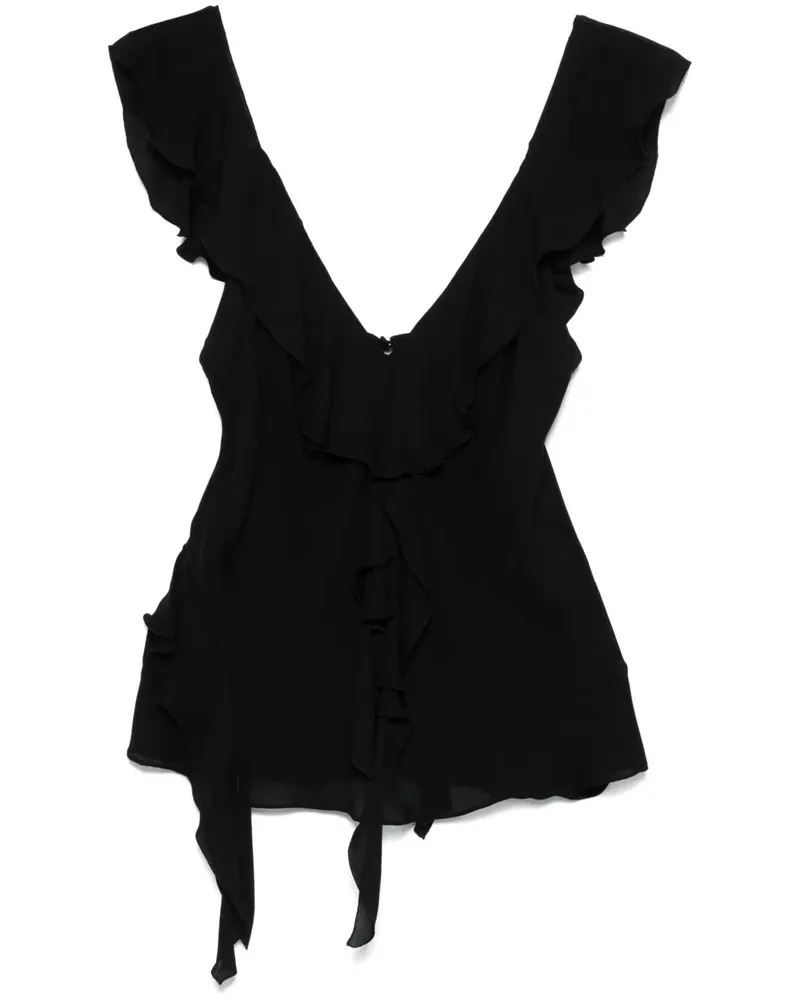 Dorothee Schumacher Top mit Rüschen - Schwarz Schwarz