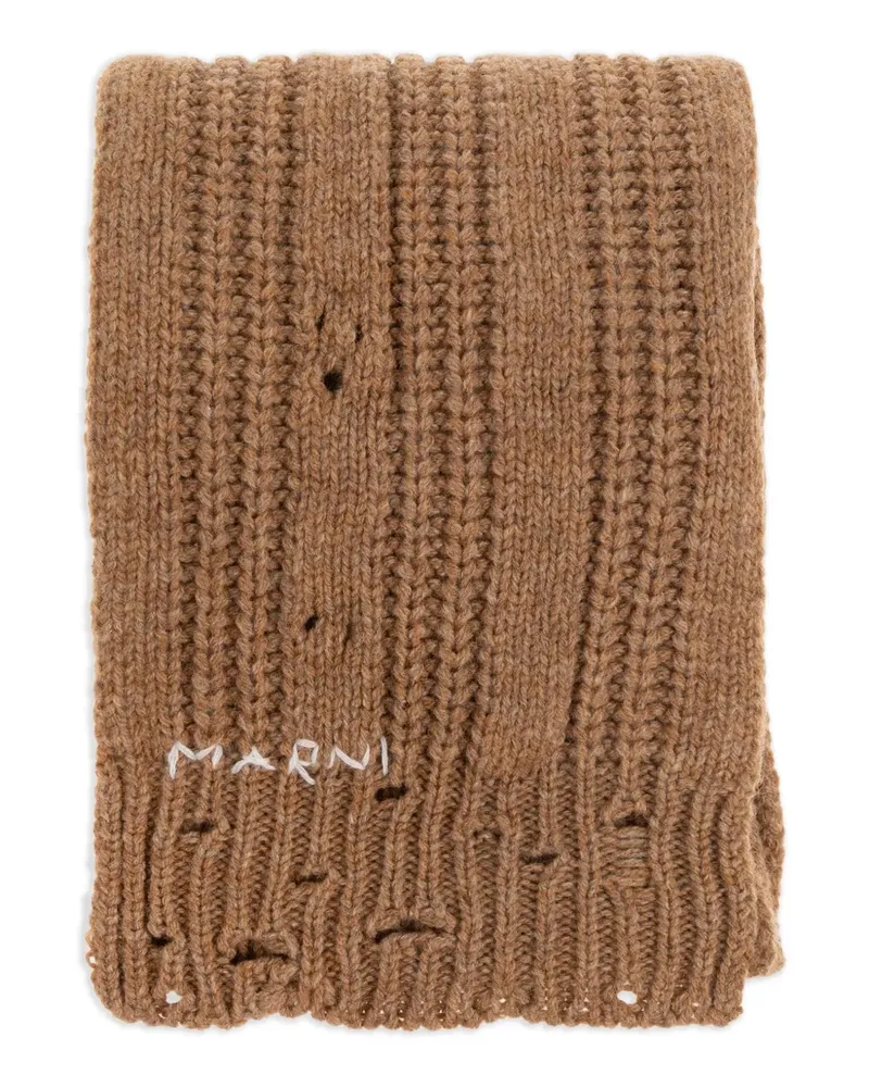 Marni Gerippter Strickschal - Braun Braun