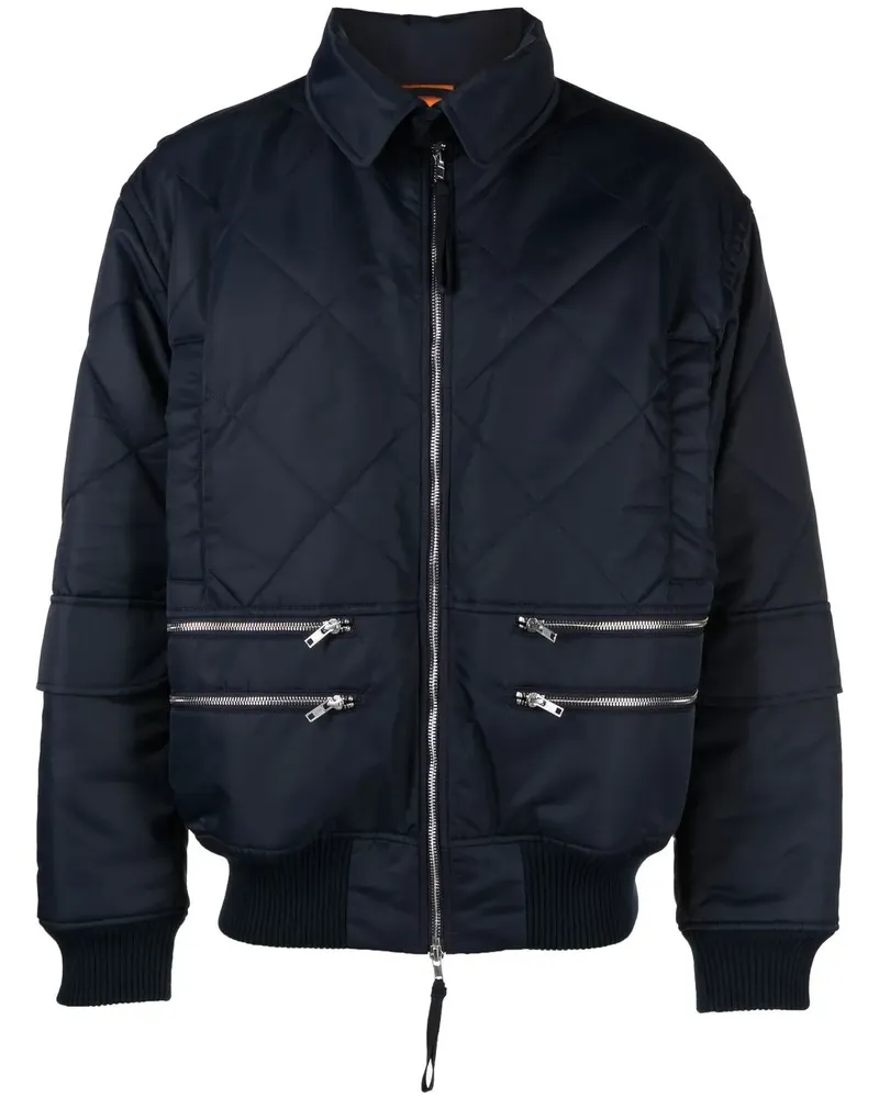 Helmut Lang Jacke mit Rautensteppung - Blau Blau