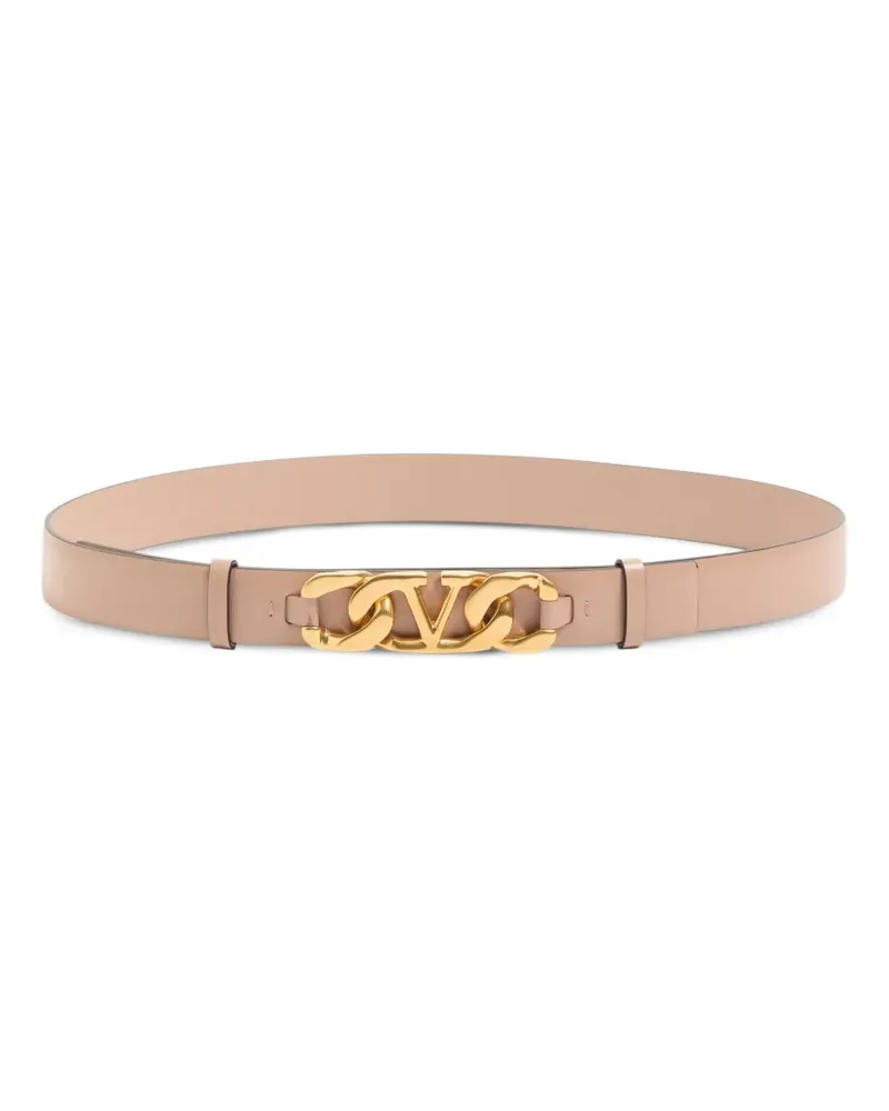 Valentino Garavani Vlogo chain shiny calfskin belt 25mm - Rosa Rosa