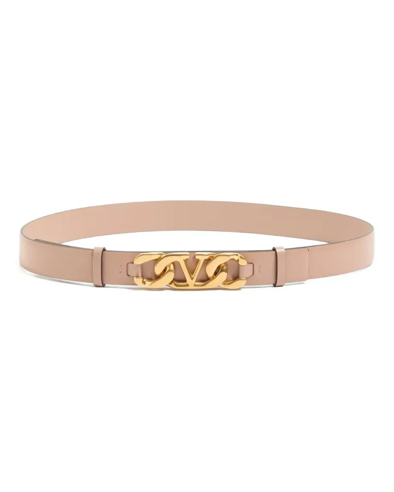 Valentino Garavani Vlogo chain shiny calfskin belt 25mm - Rosa Rosa