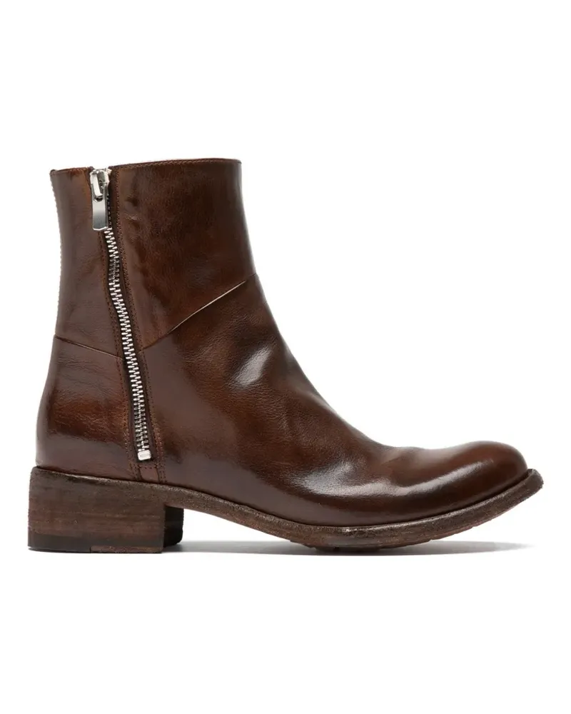 Officine Creative Italia Lison zip leather boots - Braun Braun