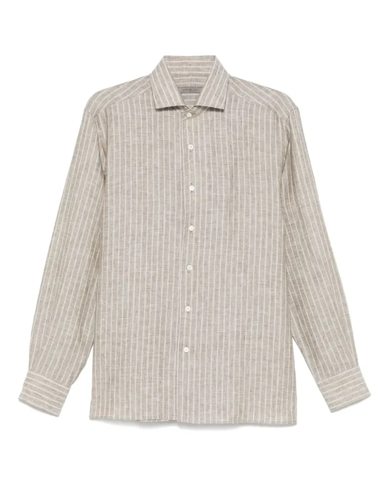 Corneliani Hemd aus Leinen - Braun Braun