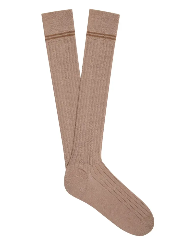 Ermenegildo Zegna Gerippte Socken - Nude Nude