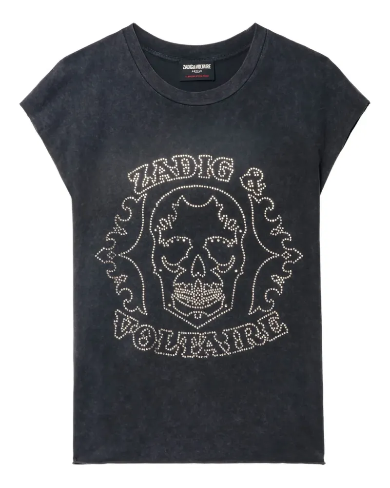 Zadig & Voltaire Top mit Strass - Grau Grau