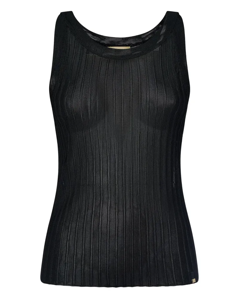 Herno Geripptes Trägershirt - Schwarz Schwarz