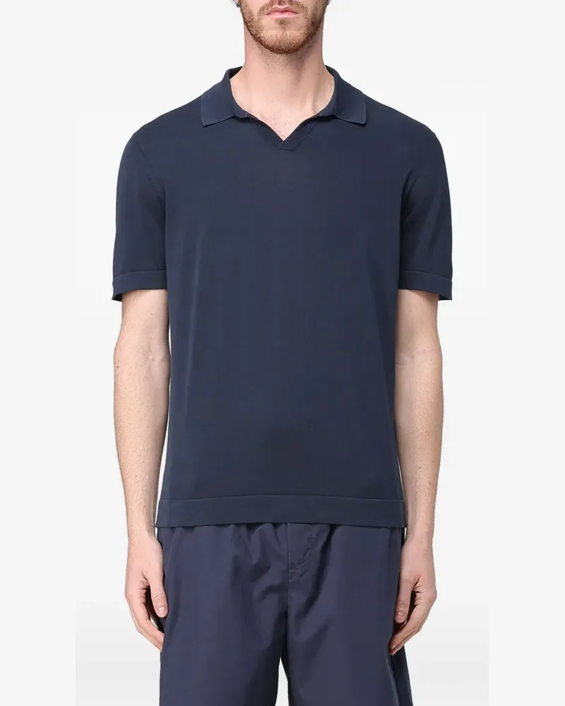 Drumohr  frosted button polo shirt - Blau Blau