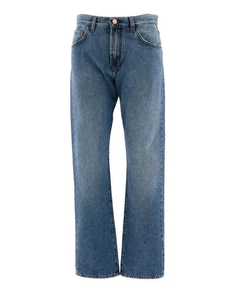 3x1 Ausgeblichene Straight-Leg-Jeans - Blau Blau