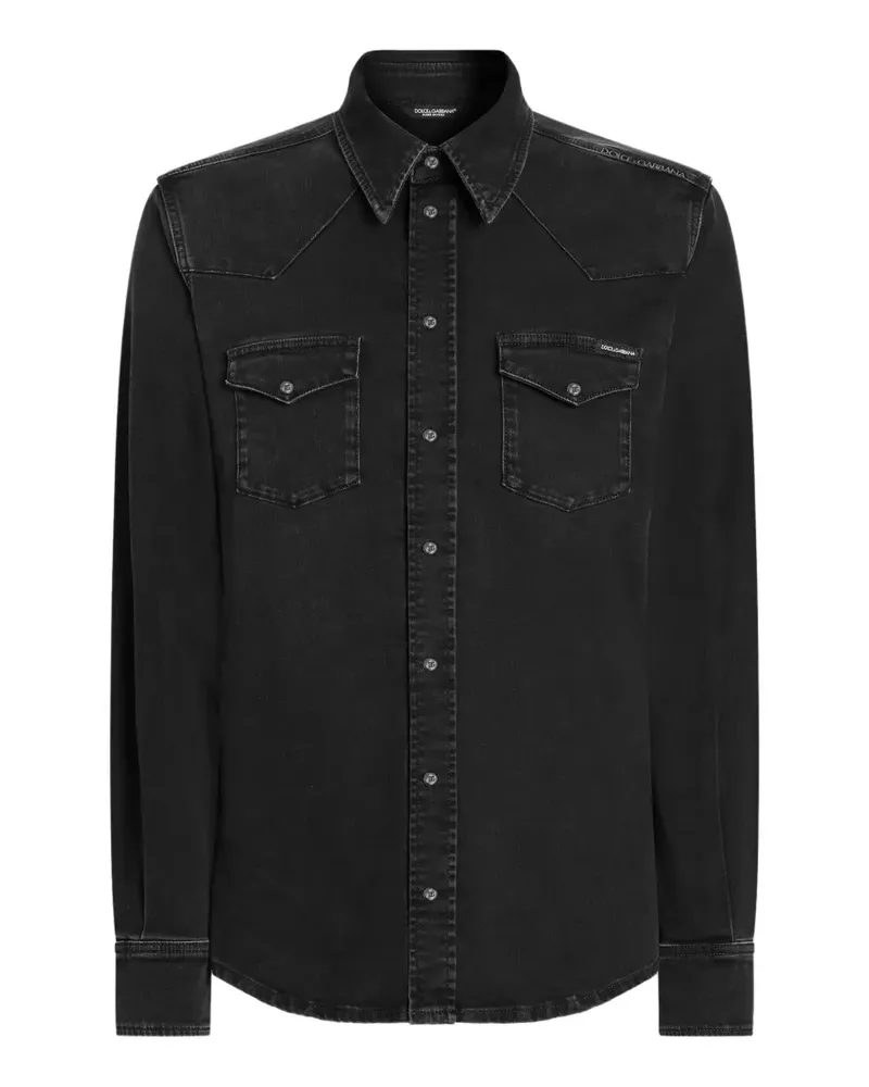 Dolce & Gabbana Klassisches Jeanshemd - Schwarz Schwarz
