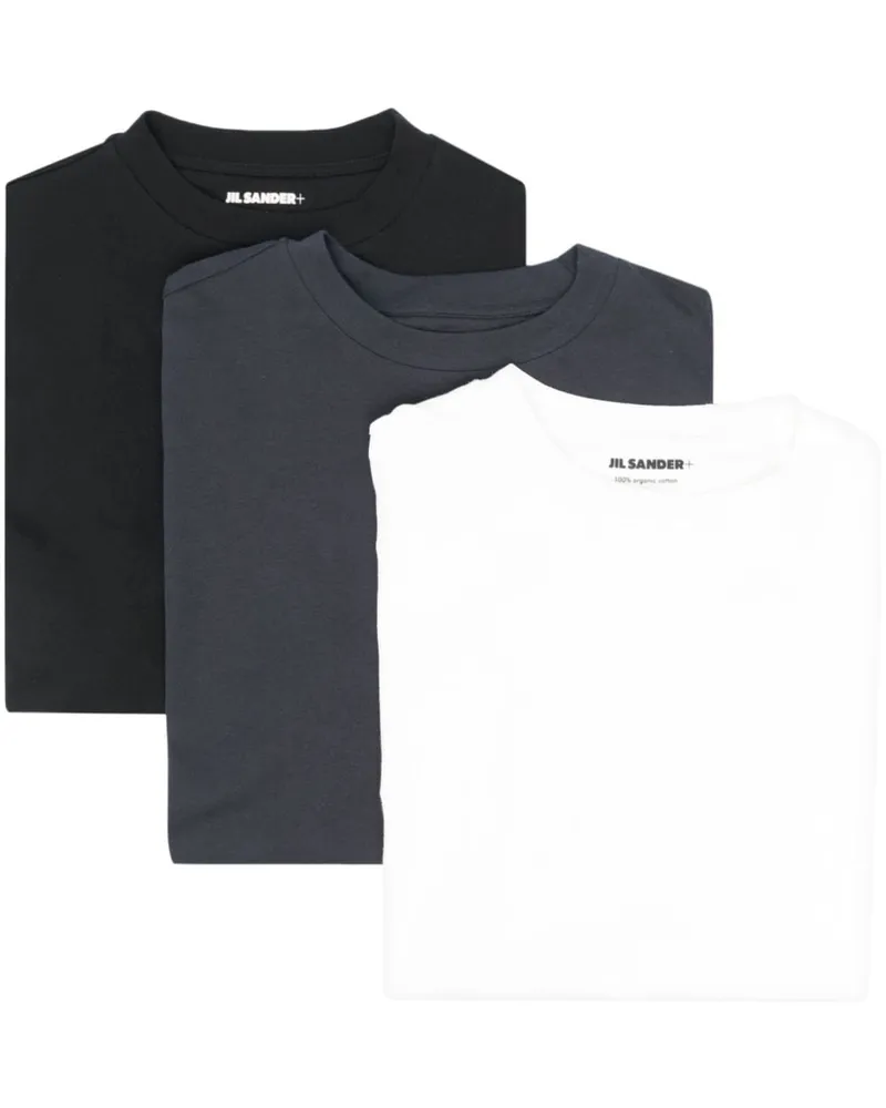 Jil Sander Set aus drei T-Shirts mit Logo-Print - Weiß Weiß