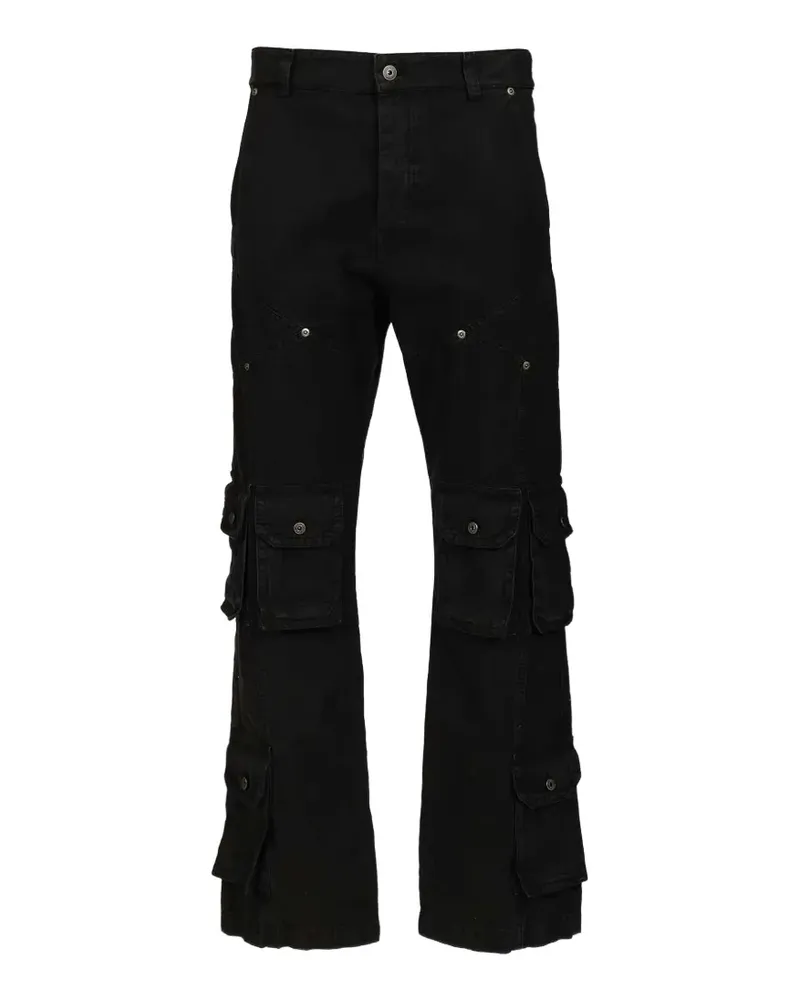 OFF-WHITE logo-embroidered cargo pants - Schwarz Schwarz