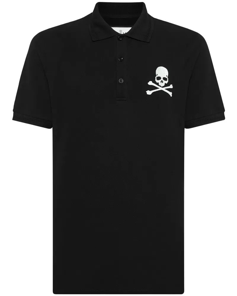 Philipp Plein Poloshirt mit Skull & Bones-Print - Schwarz Schwarz