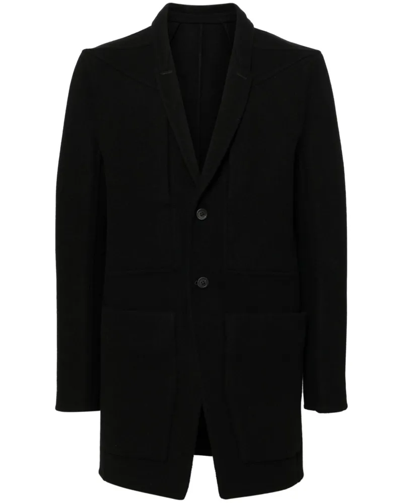 Rick Owens Klassischer Mantel - Schwarz Schwarz