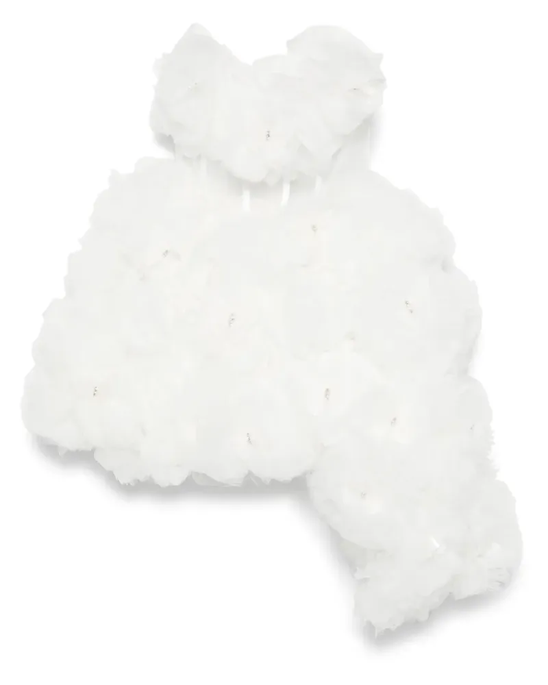LOULOU Minikleid mit Blumenapplikation - Weiß Weiß