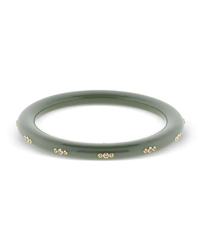 Mark Davis 18k yellow gold Iris sapphire bangle bracelet - Grün Grün