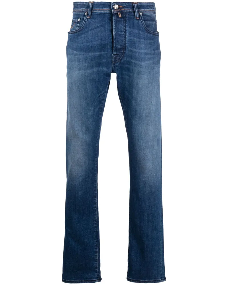 Jacob Cohën Tief sitzende Straight-Leg-Jeans - Blau Blau