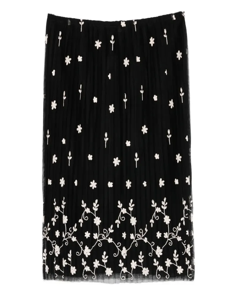 Totême floral tulle midi skirt - Schwarz Schwarz